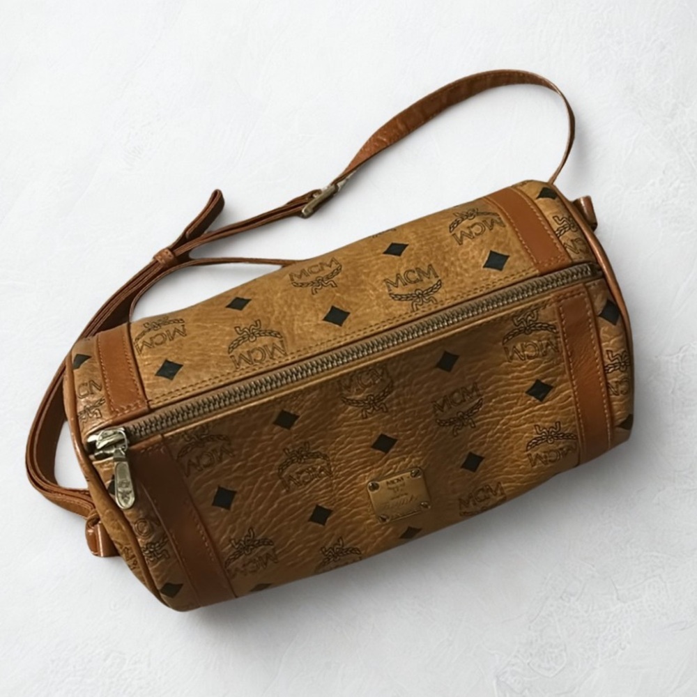 MCM Visetos Barrel Crossbody Bag - Picture 2 of 13